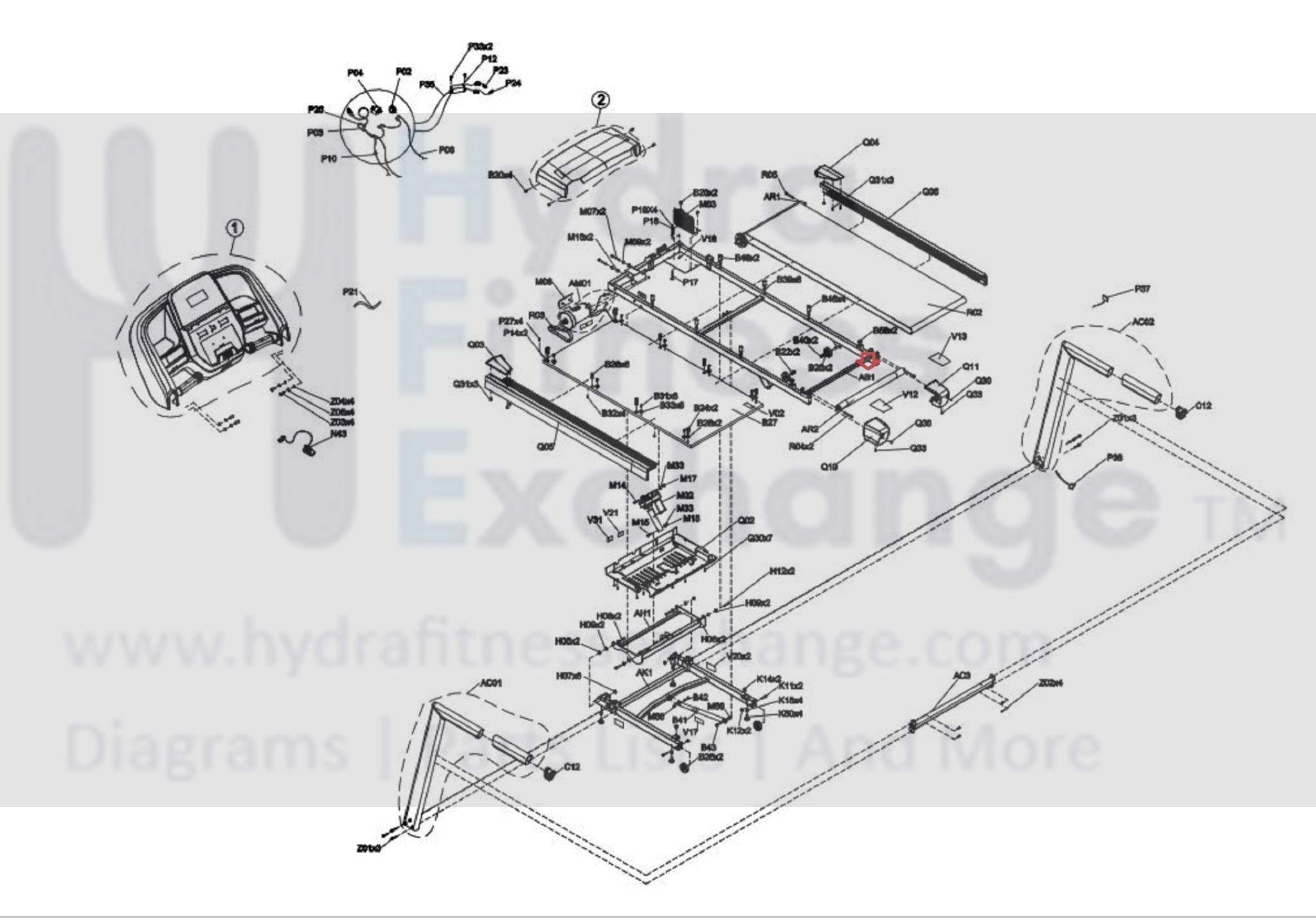 Horizon Fitness T101-07 - TM1020- PTM1020 Treadmill Frame Welding