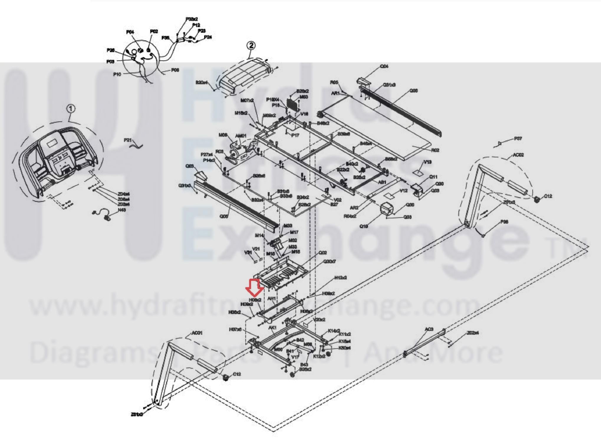 Horizon Fitness T202-06 T101-07 Treadmill Screw M8x1.25Px13L