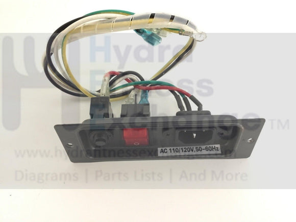 Horizon Fitness TM102 Treadmill Power Entry Plate Switch Breaker Inlet 003363-00-hydrafitnessparts