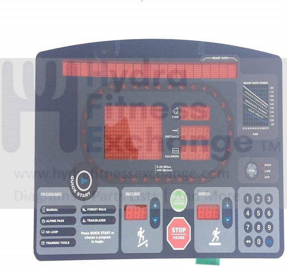 Hydra Fitness Exchange Display Console Overlay + pca Board 715-3604 Works with Star Trac 7600 7500 Pro Treadmill-hydrafitnessparts