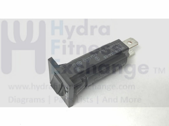 Keys Fitness 8500 Treadmill Power Entry Circuit Breaker 15A W28-hydrafitnessparts