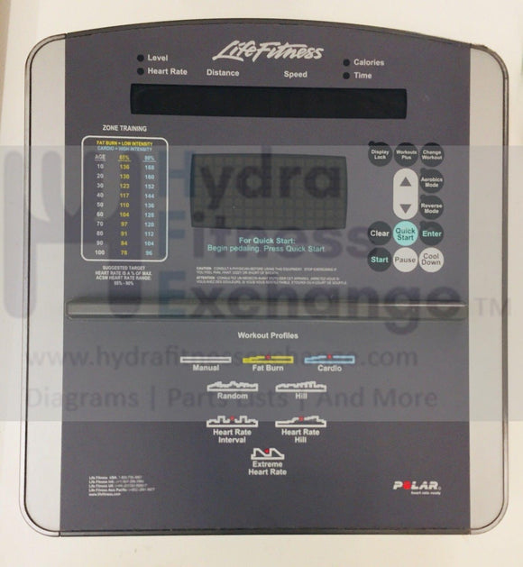 Life Fitness 93x Elliptical Crosstrainer Display Console Panel ak62-00147-0000-hydrafitnessparts