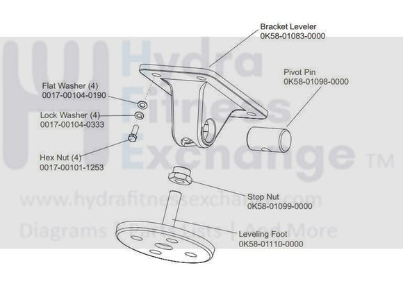 Life Fitness 95ti T9e T9i 93t 95te Treadmill Leveler Foot Level & Pivot Leg-hydrafitnessparts