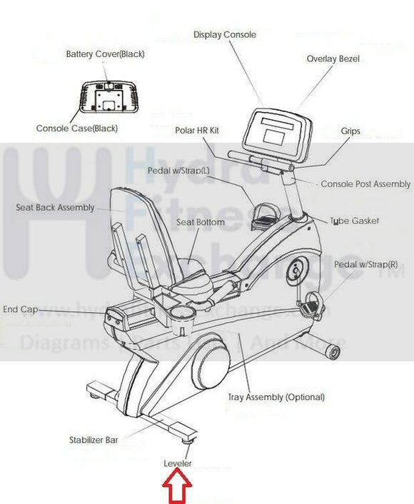 Life Fitness CT9500 LC-5500R Recumbent Bike Leveler Foot w/ Nut 0017-00009-0795-hydrafitnessparts