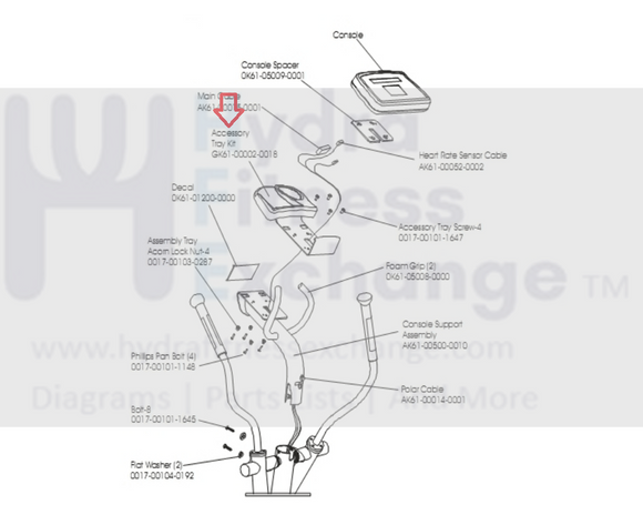 Life Fitness Elliptical Cup Holder Accessory Tray GK61-00002-0018-hydrafitnessparts