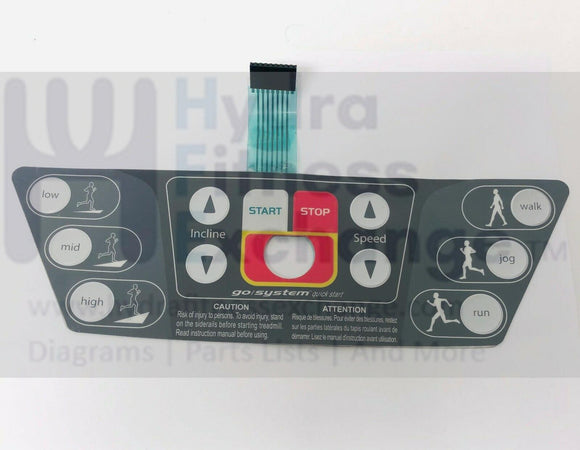 Life Fitness F3 T3 Treadmill Membrane Display Console Switch 8759501-hydrafitnessparts