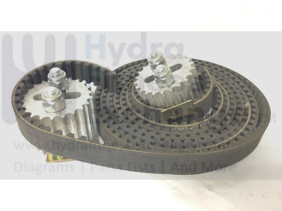 Life Fitness LS9500HR Upright Stepper Drive Belt w/Belt Retainer 0017-00009-1002-hydrafitnessparts