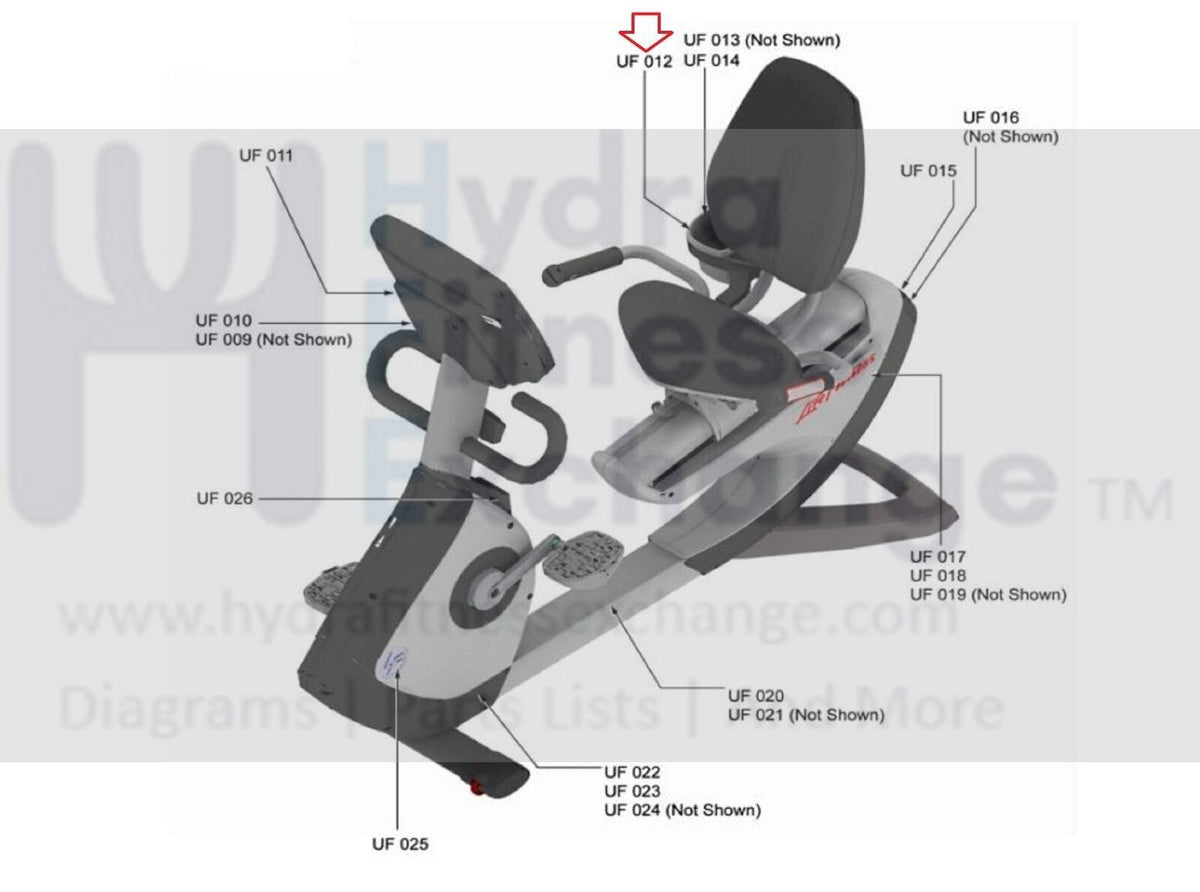 Life Fitness PCSR 95R Recumbent Bike Top Cover Cup Holder AK66-00055-0 ...