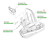 Life Fitness Recumbent Bike Grey Seat Back Pad Cushion 0K51-01056-0001-hydrafitnessparts