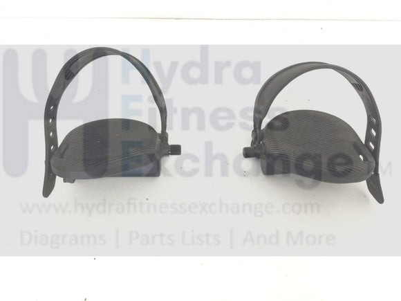 Life Fitness Residential Upright Bike Pedal Pair Set With Straps AK63-00123-0002-hydrafitnessparts