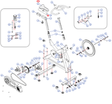Life Span S2 S1 Stationary Bike Seat W/Chrome Adjustment Tube 2121B1A11000101-hydrafitnessparts