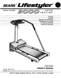 Life Styler 3000 - 831.296444 Treadmill Owner Manual 046162-hydrafitnessparts