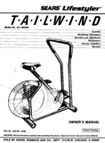 Life Styler Tailwind - 831.294091 Recumbent Bike Owner Manual 046160-hydrafitnessparts