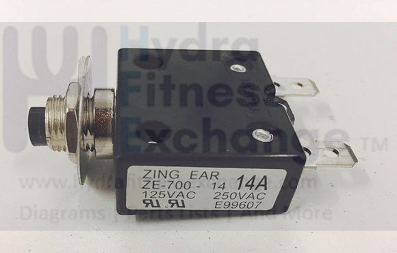 LifeSpan Treadmill TR1200i TR 1200i Power Entry Circuit Breaker 14 Amp-hydrafitnessparts