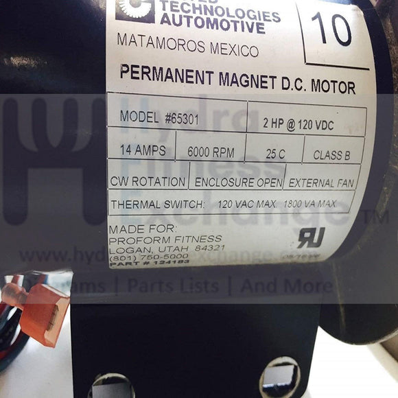 Lifestyler Image Treadmill DC Drive Motor 120740 or 124183 2.0 Hp 65301-hydrafitnessparts