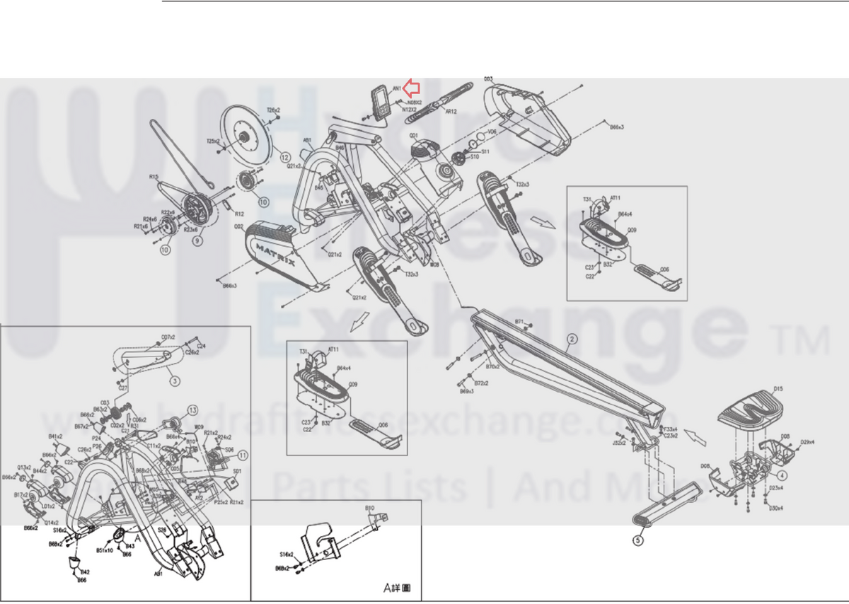 Matrix Fitness AR11 Rower Display Console Assembly 1000353628 ...