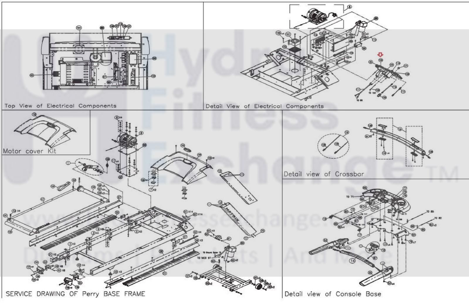 Moteur Turdan pour tapis roulant 1,75 hp | Turdan B1F055 | B1K055 | B1K051