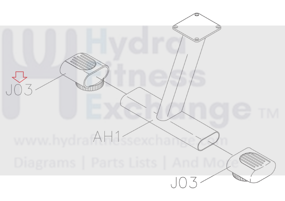 Matrix Fitness W1x-G4 - AR09 Rower Rear Foot Stabilizer End Cap 000923 ...