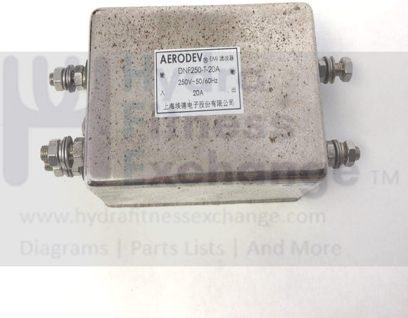 Matrix Livestrong T1x T3x Treadmill Power Cord Entry Inlet EMI Filter 1000211092 or DNF250-T-20A-hydrafitnessparts