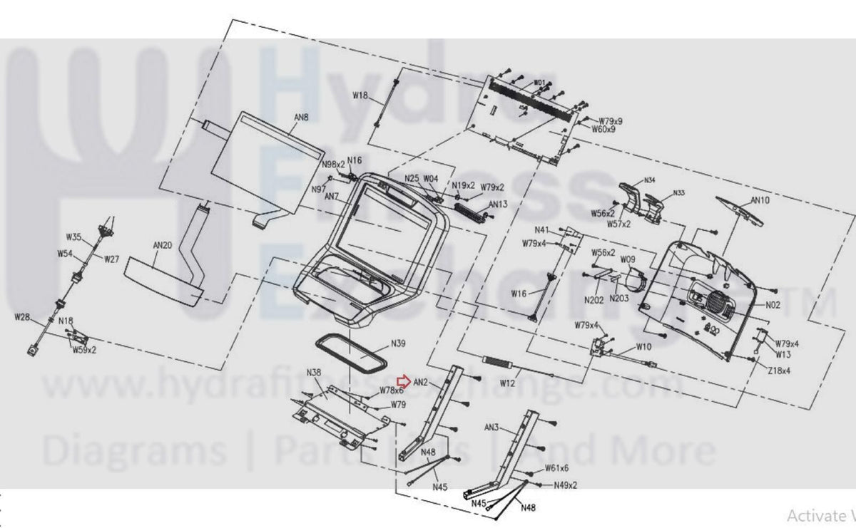 Matrix T5x T7x T7xe T7xi Treadmill Left Console Support Bracket 000008 ...