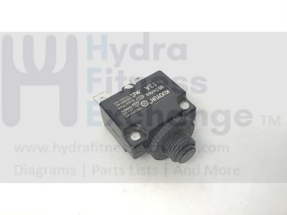 New Balance Power First Fitness - 1500 Treadmill Power Entry Circuit Breaker 13A-hydrafitnessparts