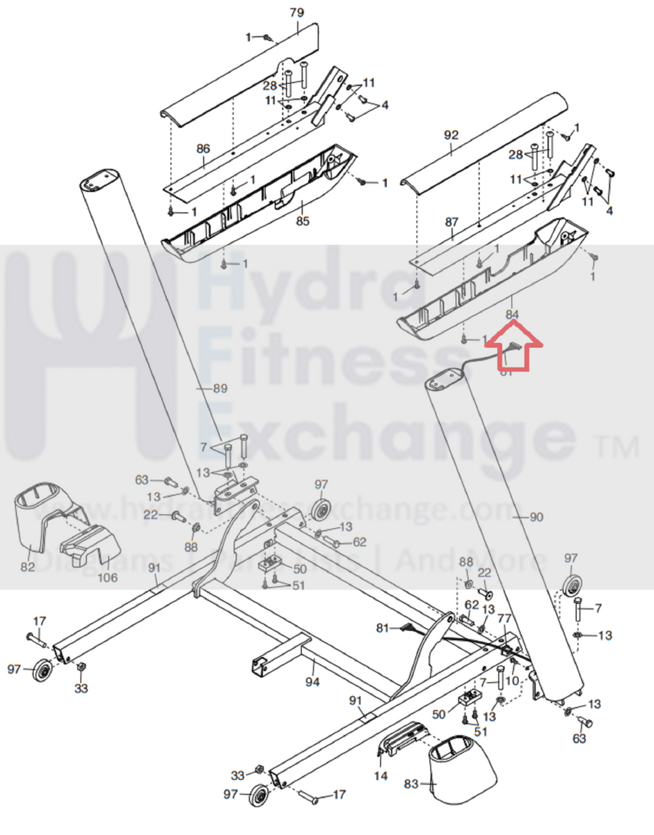 New Health Rider Proform Treadmill Right Bottom Handrail Cover 334921 ...