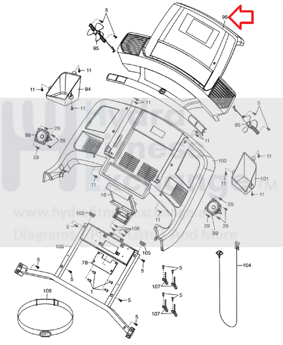 NordicTrack 2950 Treadmill Display Console Assembly 380790