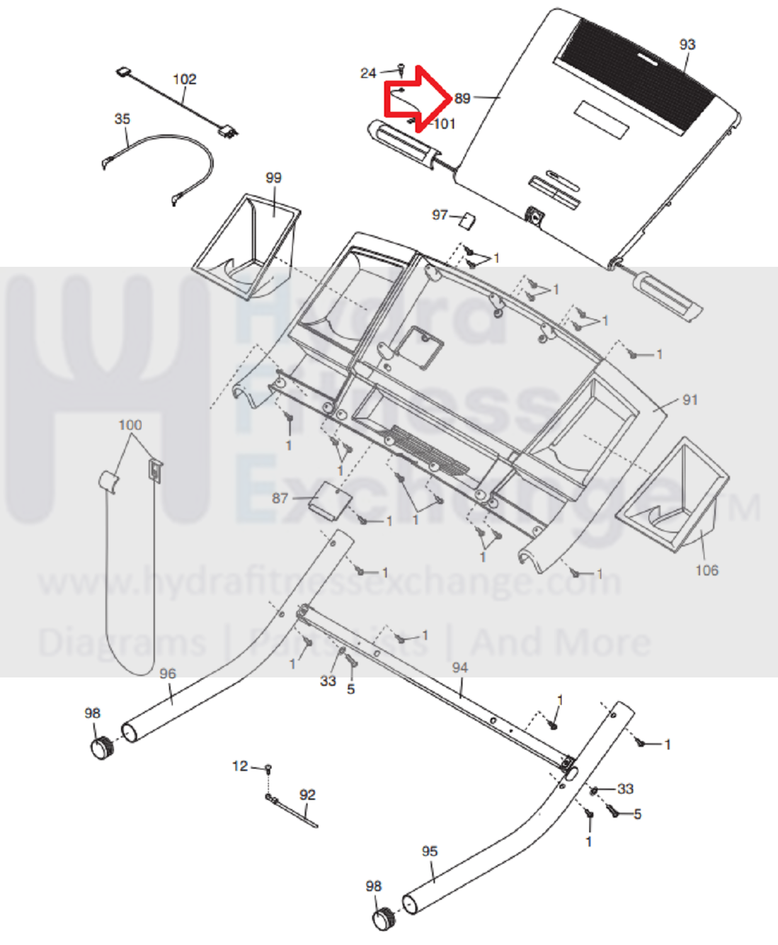 NordicTrack C2155 GRT 470 Treadmill Display Console Panel MFR