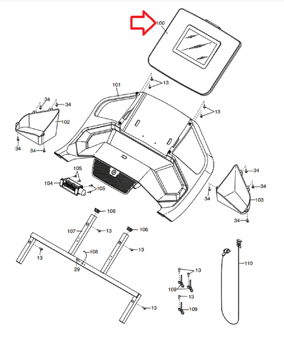 NordicTrack EXP 7I - NTL104210 Treadmill Display Console Assembly 426376-hydrafitnessparts