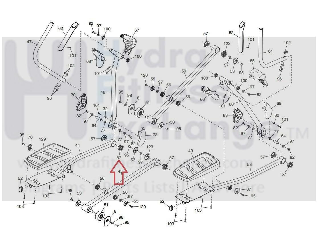 Cuscinetto Braccio A Rullo TOPHWJ 290729 Per Ellittiche NordicTrack, Proform, FreeMotion - Originale