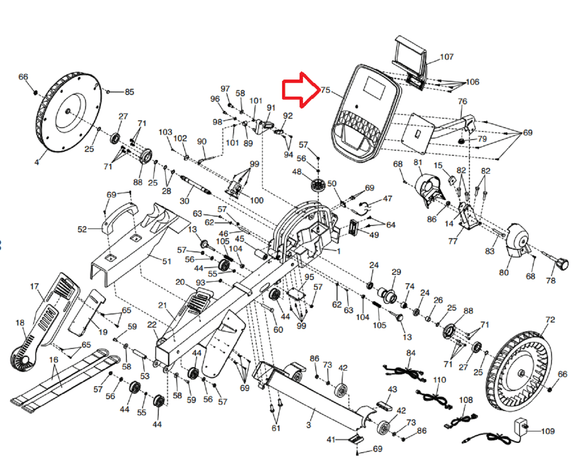 NordicTrack RW500 NTRW991472 NTRW991473 Rower Display Console Assembly 398307-hydrafitnessparts