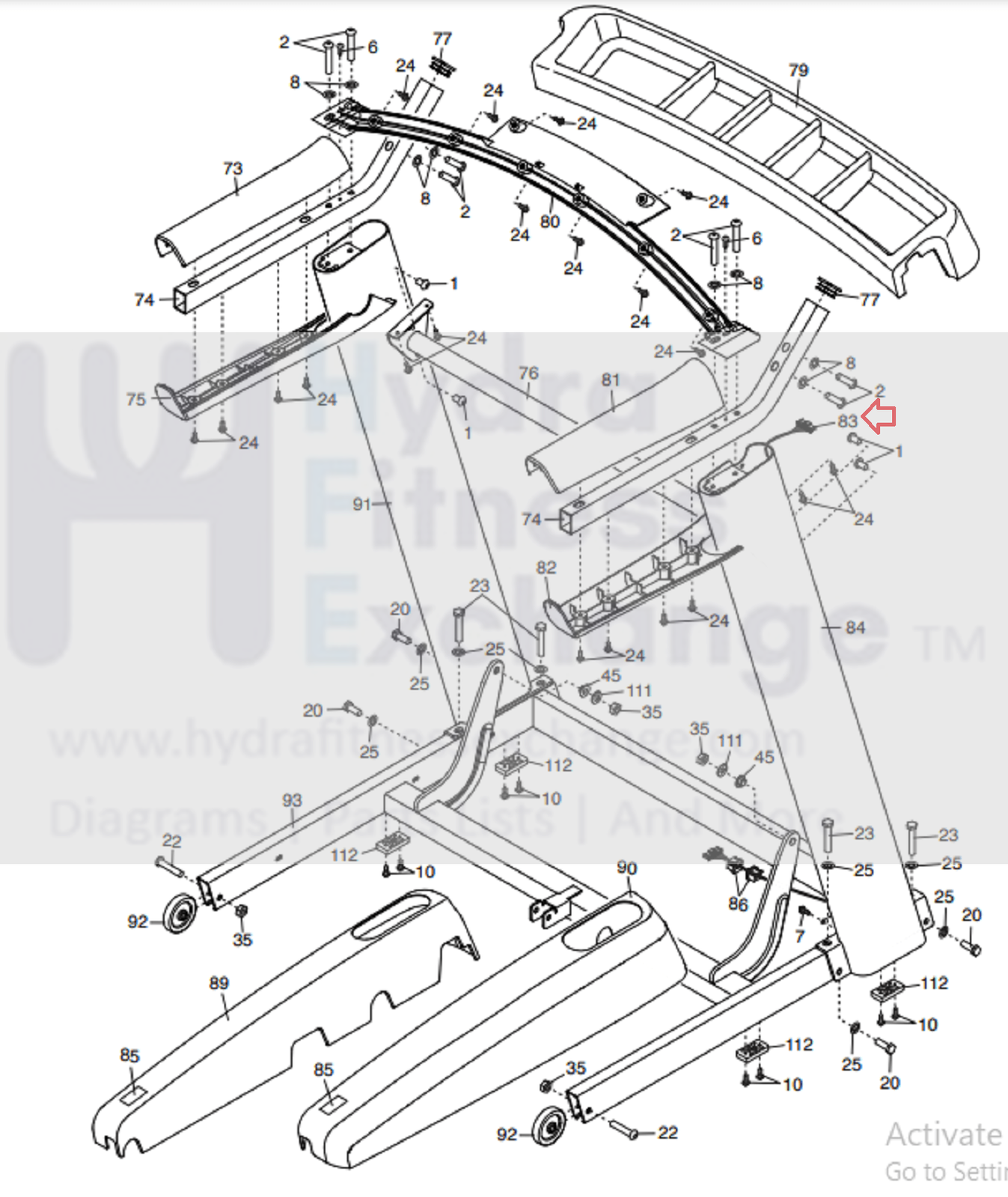 RT 96524ページ Nordictrack Commercial 1750 2950 Treadmill Upright Wire Harness