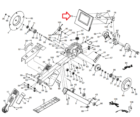 Nordictrack PRO R10 PFRW981200 Rower Display Console Assembly 425780-hydrafitnessparts