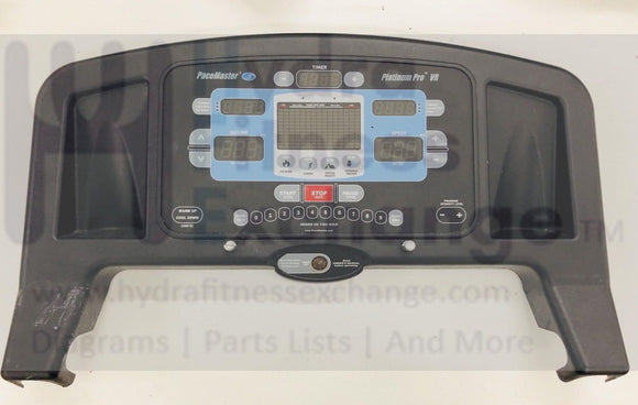 Pacemaster Platinum Pro VR Treadmill Upper Display Console Membrane Board Black-hydrafitnessparts