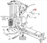 Parabody GS6-103-104-105 Home Gym Lat Pulldown Cable Assembly 60" ACU13-0150-hydrafitnessparts