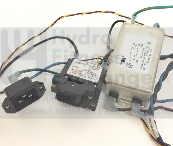 Precor 9.1x 9.3x Treadmill Input Filter And Power Switch W/ Inlet Power Cord-hydrafitnessparts
