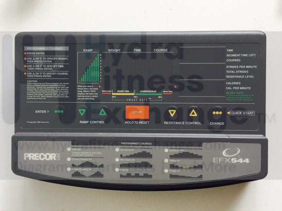 Precor EFX 544 C544 Elliptical PCA + Console Membrane Display Panel Board 50514-105-hydrafitnessparts