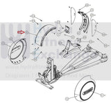 Precor EFX 546I C546i Elliptical Pacific Blue Top Rear Cover Assembly 39868-102-hydrafitnessparts