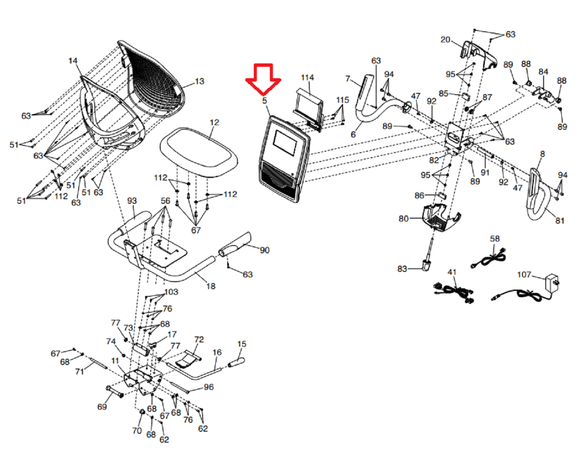 ProForm 440 ES Stationary Bike Display Console Assembly 394743-hydrafitnessparts