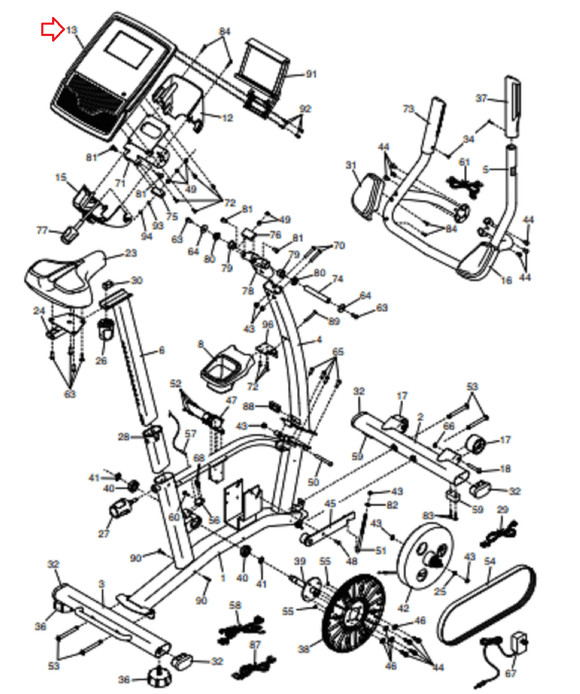 ProForm 8.0 EX Stationary Bikes Display Console Assembly 394704-hydrafitnessparts