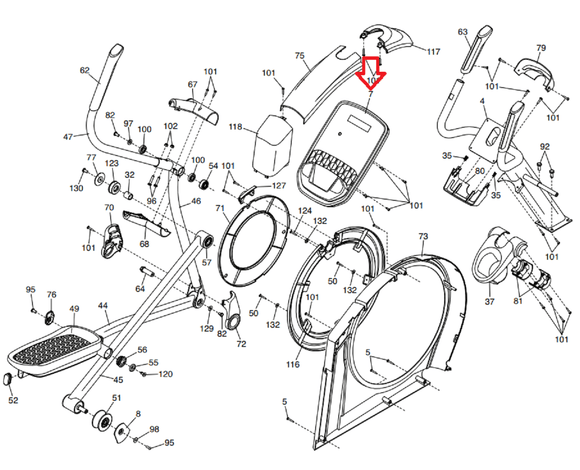 ProForm CARBON EL Elliptical Display Console Assembly 416406-hydrafitnessparts