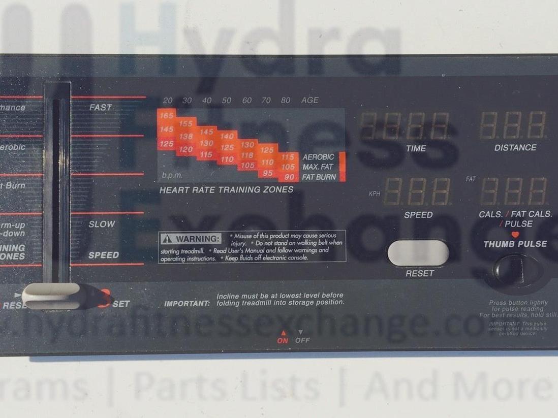 Proform 525 si 525ex 585tl Treadmill Display Console Control Panel ECT ...