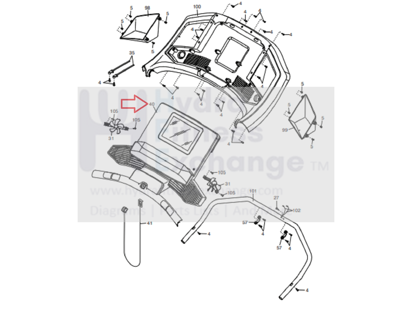 ボディプロTENあき8533ページ Proform CARBON T10 - PFTL99720.0 23380.0 Treadmill Display Console