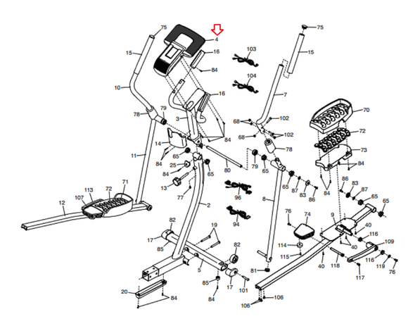 Proform Health Rider Hybrid Trainer Elliptical Display Console Assembly 392044-hydrafitnessparts