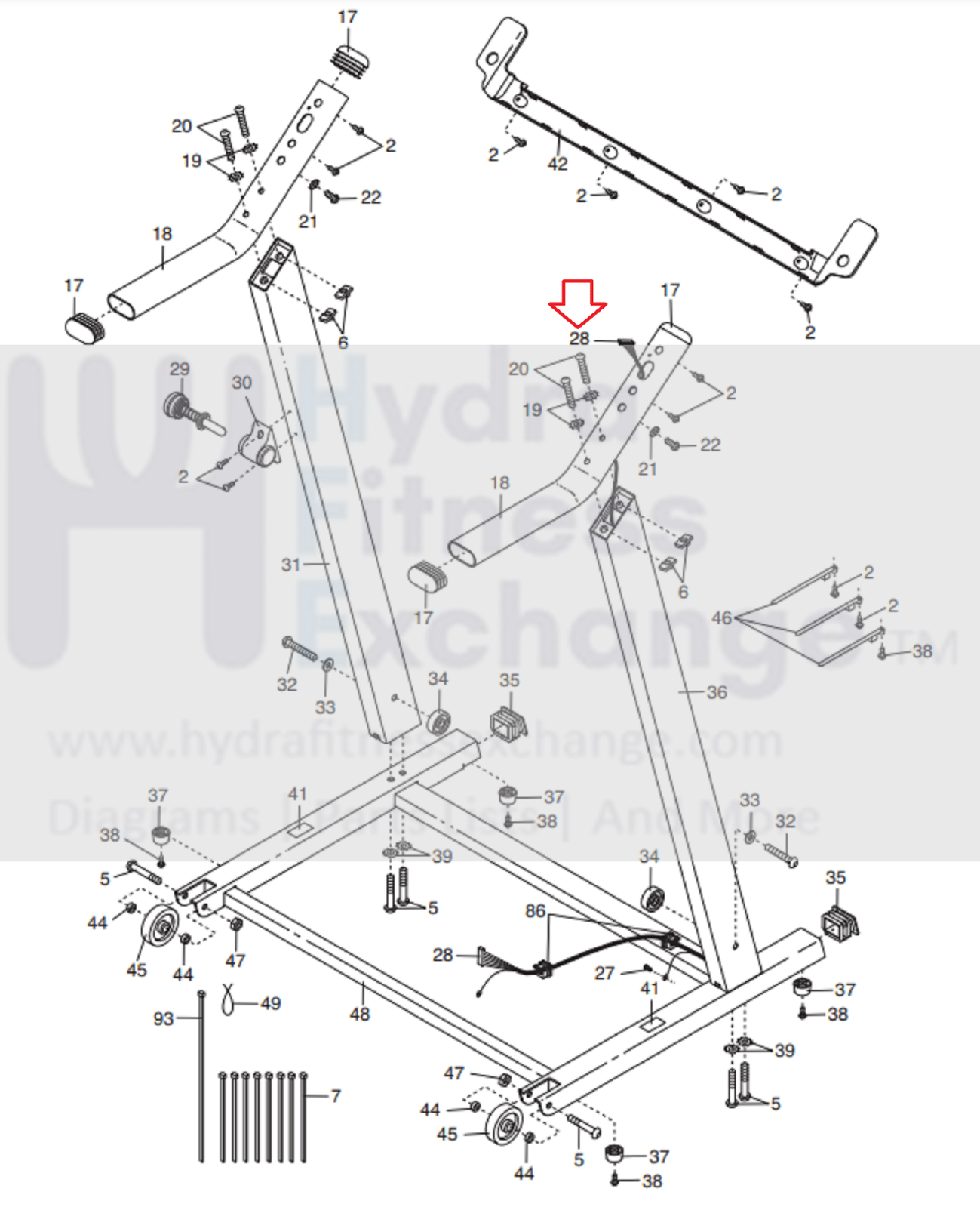 Healthrider Rider Parts Proform HealthRider Image Treadmill Console Upright Wire Harness 23942 ...