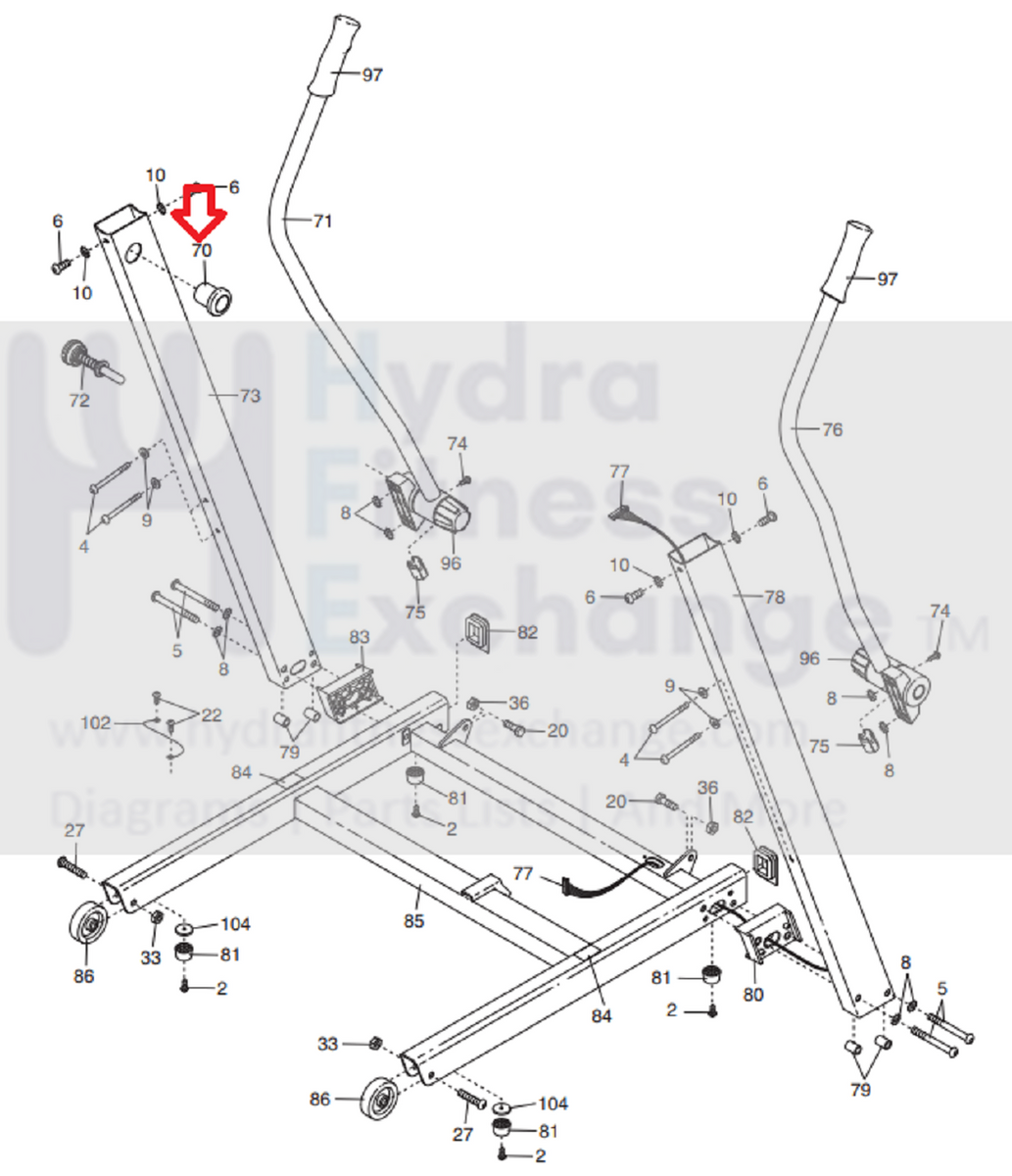 Proform HealthRider Lifestyler Treadmill Latch Pin Sleeve 252297 ...