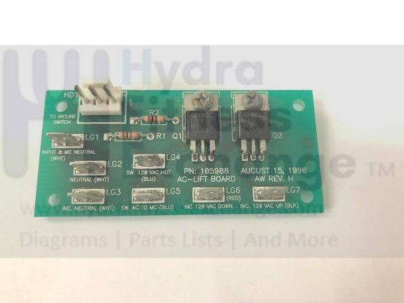 Proform Nordictrack Treadmill AC Lift Board without c1 capacitor 105988-hydrafitnessparts