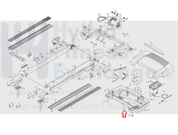 Proform Treadmill Console Bottom Cover 207594-hydrafitnessparts