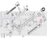 Reebok ACD 1 2 3 4 RBX 500 Treadmill Front Right Endcap MFR-8434 148267-hydrafitnessparts