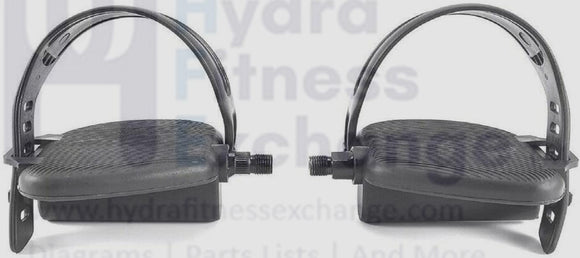 Schwin R514 U514 231 SR23 Recumbent Upright Bike Pedal Pair with Straps 9/16